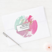 Aquarelborstel Ronde Sticker (Envelop)