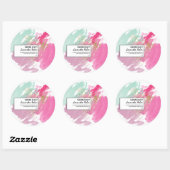 Aquarelborstel Ronde Sticker (Vel)