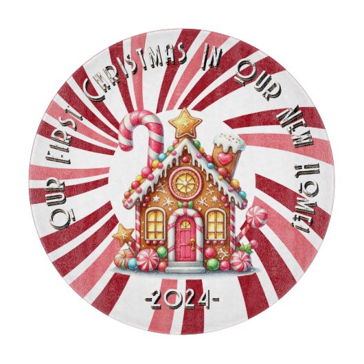 AquarelEerste kerst Nieuwe Huis Snijplank (Voorkant)