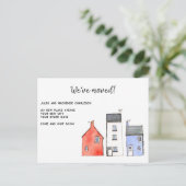 Aquarelhuis Adreswijziging Aankondigingskaart (Staand voorkant)