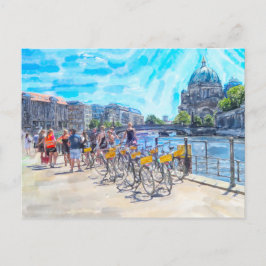 Aquarelillustratie van Berlijn met Dom. Briefkaart