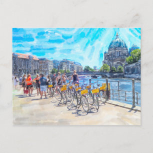 Aquarelillustratie van Berlijn met Dom. Briefkaart