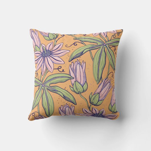 Aquarelillustratie van geperste bloemen kussen (Achterkant)