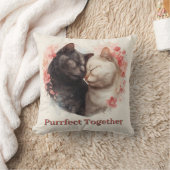 Aquarelillustratie van twee katten die elkaar knuf kussen (Deken)