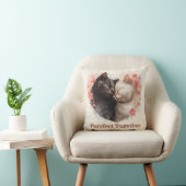 Aquarelillustratie van twee katten die elkaar knuf kussen (Stoel)