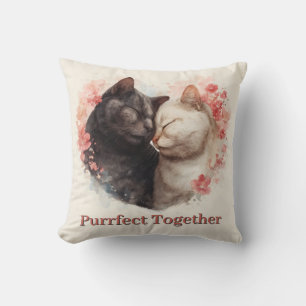 Aquarelillustratie van twee katten die elkaar knuf kussen