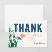 Aquarelkaart 'Onder zee' bedankkaart (Voorkant / Achterkant)