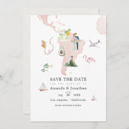 Aquarelkaart van Rio Bestemming Trouwfoto Save The Date