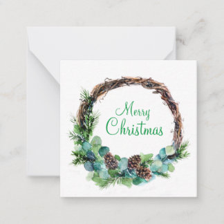 Aquarelkrans van kegels notitiekaartje