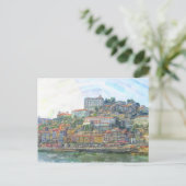 Aquarell. Blick über den Douro nach Porto Portugal Briefkaart (Staand voorkant)