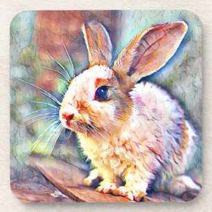 aquarell bunny bier onderzetter