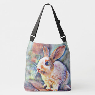 aquarell bunny crossbody tas