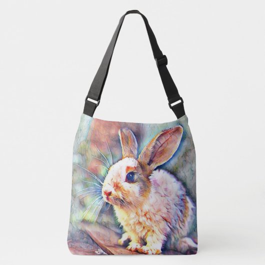 aquarell bunny crossbody tas (Voorkant)