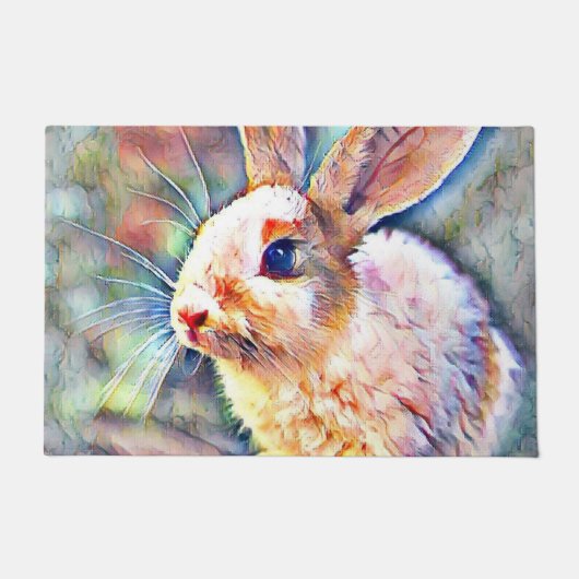 aquarell bunny deurmat (Voorkant)