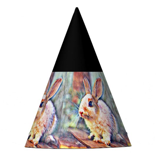 aquarell bunny feesthoedjes (Voorkant)