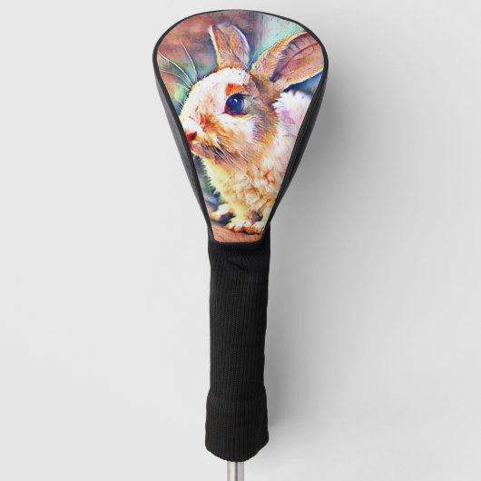 aquarell bunny golfheadcover (Voorkant)
