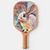 aquarell bunny pickleball paddle (Achterkant)