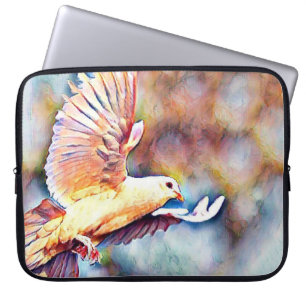 aquarell dove laptop sleeve