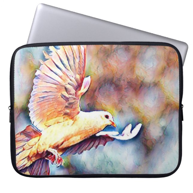aquarell dove laptop sleeve (Voorkant)