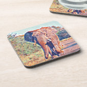 aquarell elephant bier onderzetter (Linkerzijde)