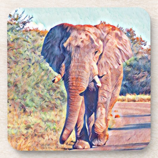 aquarell elephant bier onderzetter (Voorkant)