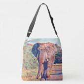 aquarell elephant crossbody tas (Achterkant)