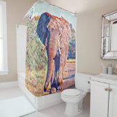 aquarell elephant douchegordijn (In situ)