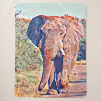 aquarell elephant sherpa deken