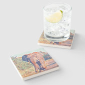 aquarell elephant stenen onderzetter (Zijkant)