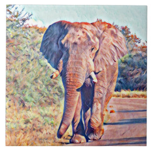 aquarell elephant tegeltje