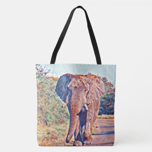 aquarell elephant tote bag (Voorkant)