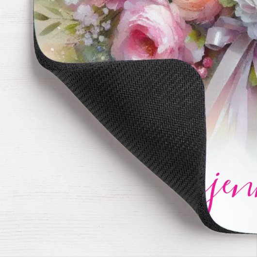 Aquarell Flowers Calligraphy Script Your Name Muismat (Hoek)