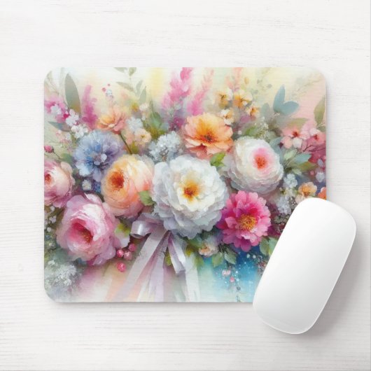 Aquarell Flowers Roses Painting Art Template Muismat (Met muis)