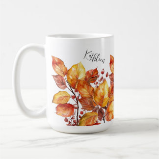 Aquarell Herbst Blätter Design Koffiemok