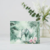 Aquarell Illustration eines Elefanten im Dschungel Briefkaart (Staand voorkant)