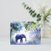 Aquarell Illustration eines Elefanten mit Blumen Briefkaart (Staand voorkant)