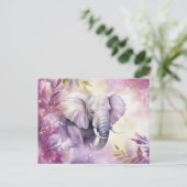 Aquarell Illustration eines Elefanten mit Blumen Briefkaart (Staand voorkant)
