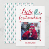 Aquarell & Kalligraphie | Frohe Weihnachten Feestdagenkaart (Voorkant / Achterkant)
