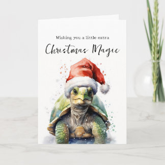 Aquarell Kerst Kaart Exotische schildpad