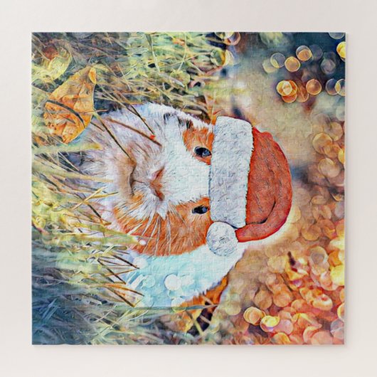 aquarell kerstmis guinea legpuzzel (Horizontaal)