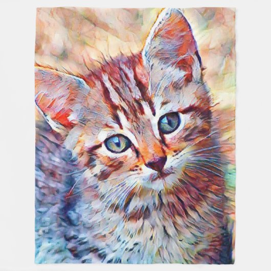 aquarell kitten fleece deken (Voorkant)