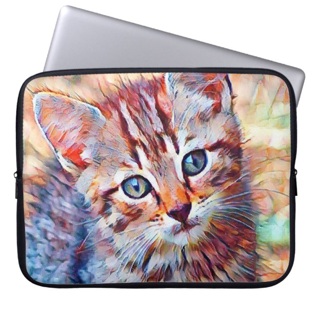 aquarell kitten laptop sleeve (Voorkant)