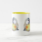 Aquarell Kohlmeise Tweekleurige Koffiemok (Center)