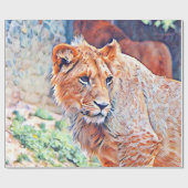 aquarell lion cadeaupapier (Vlak)