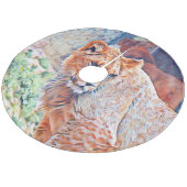 aquarell lion fleece kerstboom rok (Gekanteld)