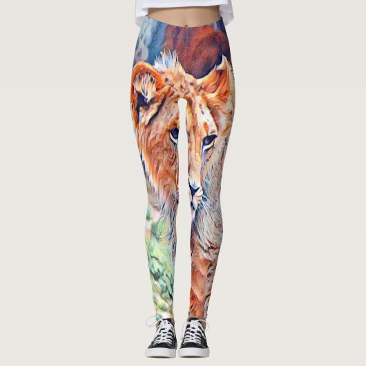 aquarell lion leggings (Voorkant)