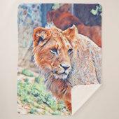 aquarell lion sherpa deken (Voorkant)