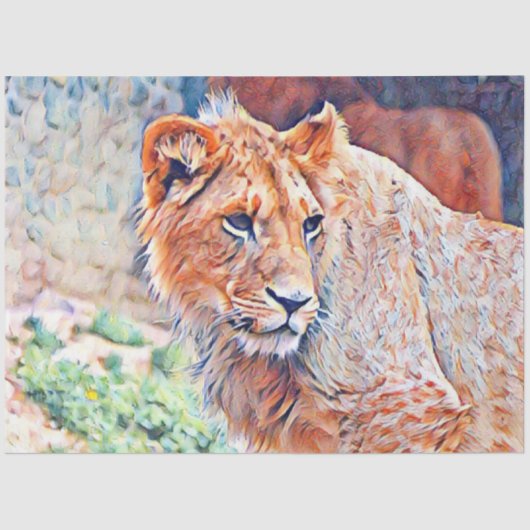 aquarell lion tissuepapier (Voorkant)