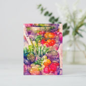 Aquarell mit Gemüsesorten. Gemalt. Briefkaart (Staand voorkant)