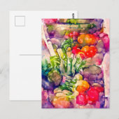 Aquarell mit Gemüsesorten. Gemalt. Briefkaart (Voorkant / Achterkant)